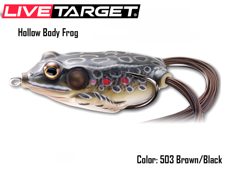 Live Target Hollow Body Frog (Size: 55mm, Weight: 18gr, Color: 503 Brown/Black)