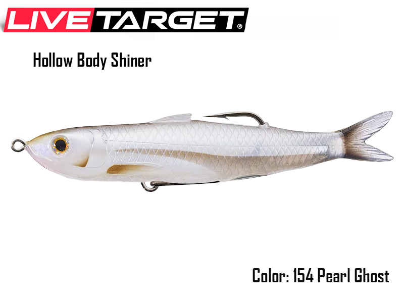 Live Target Hollow Body Shiner (Size: 115mm, Weight: 14gr, Color:154 Pearl Ghost)