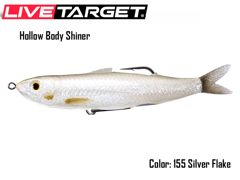 Live Target Hollow Body Shiner (Size: 115mm, Weight: 14gr, Color:155 Silver Flake)