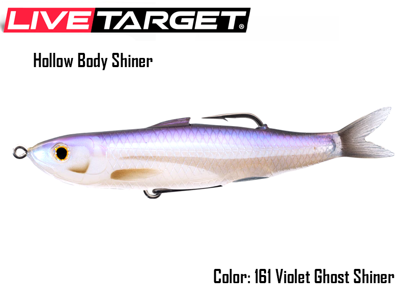 Live Target Hollow Body Shiner (Size: 115mm, Weight: 14gr, Color:161 Violet Ghost Shiner)