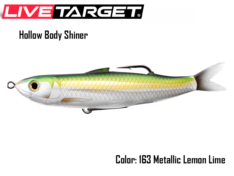 Live Target Hollow Body Shiner (Size: 115mm, Weight: 14gr, Color:163 Metallic Lemon Lime)