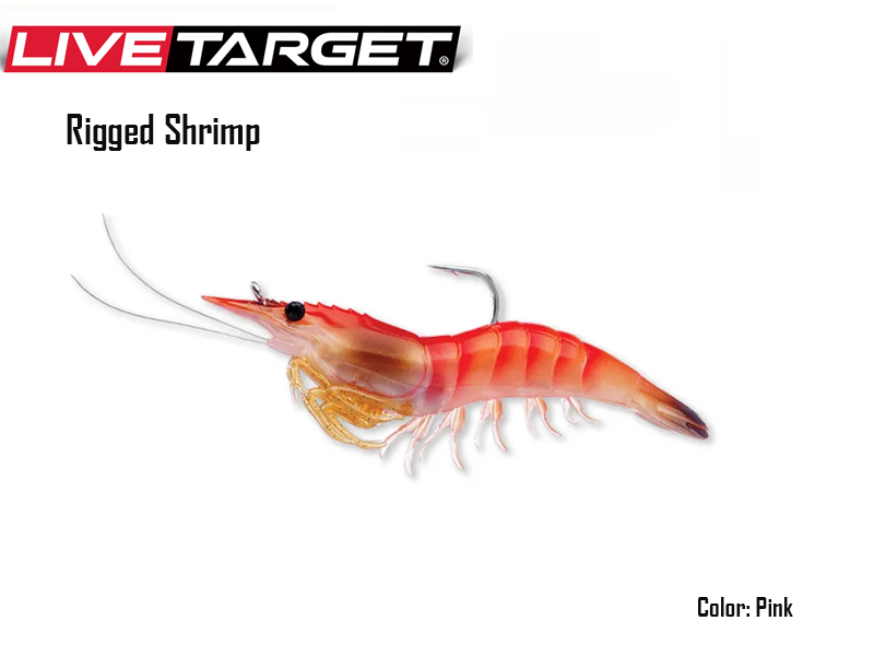 Live Target Rigged Shrimp (Size: 75mm, Weight: 7gr, Color: Pink, Pack: 4pcs)
