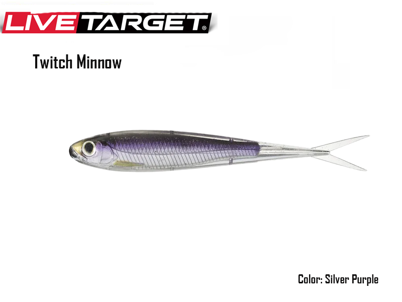 Live Target Twitch Minnow (Size: 100mm, Color: Silver Purple, Pack: 4pcs)