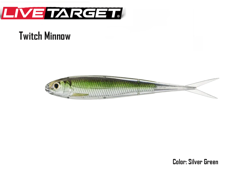 Live Target Twitch Minnow (Size: 100mm, Color: Silver Green, Pack: 4pcs)