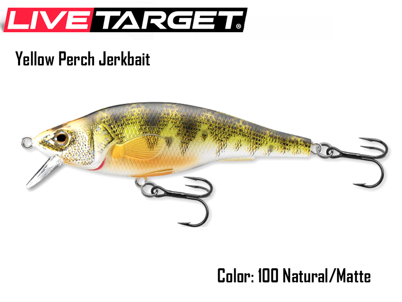 Live Target Yellow Perch Jerkbait (Size: 73mm, Weight: 11gr, Color: 100 Natural/Matte)