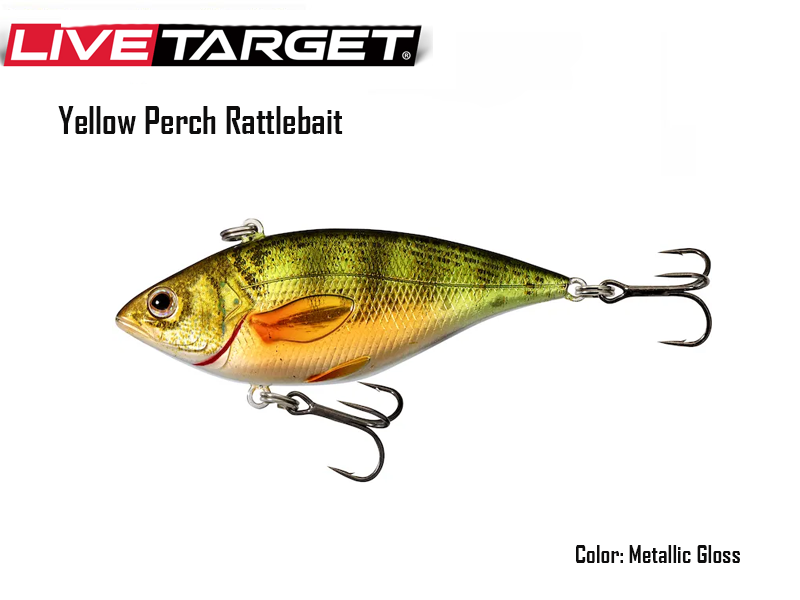 Live Target Yellow Perch Rattlebait (Size: 60mm, Weight: 11gr, Color: Metallic Gloss)