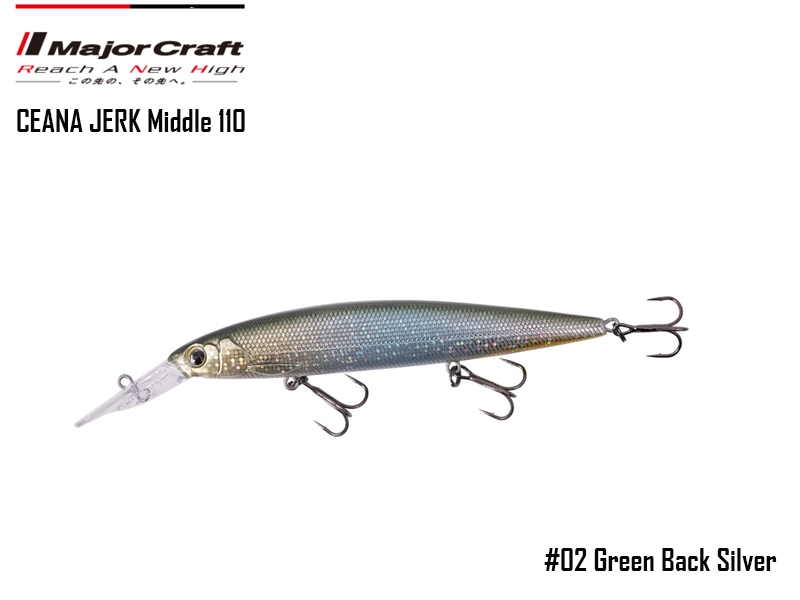 Major Craft Ceana Jerk Bait (Color: #02, Weight: 17gr, Range: Middle)