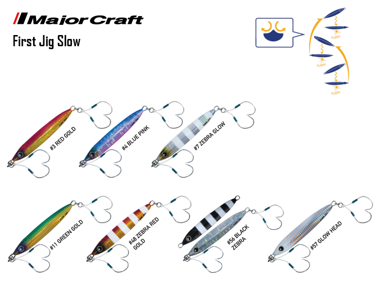 Major Craft First Jig Slow (Color: #11 Green Gold UV, Weight: 200gr)