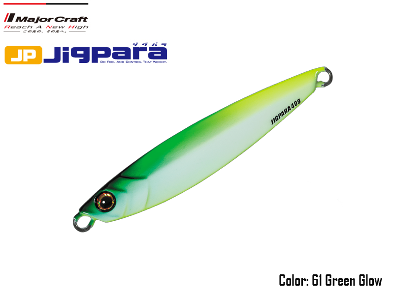 Major Craft Jigpara Short (Color:#61 Green Glow, Weight: 40gr)