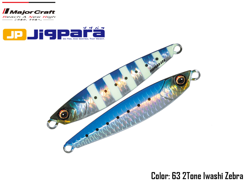 Major Craft Jigpara Short (Color:#63 2Tone Iwashi Zebra, Weight: 20gr)