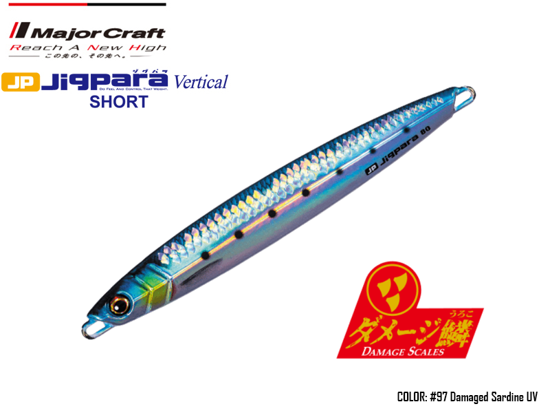 Major Craft Jigpara Vertical (Color: #97 Damaged Sardine (Keimura), Weight: 80gr)