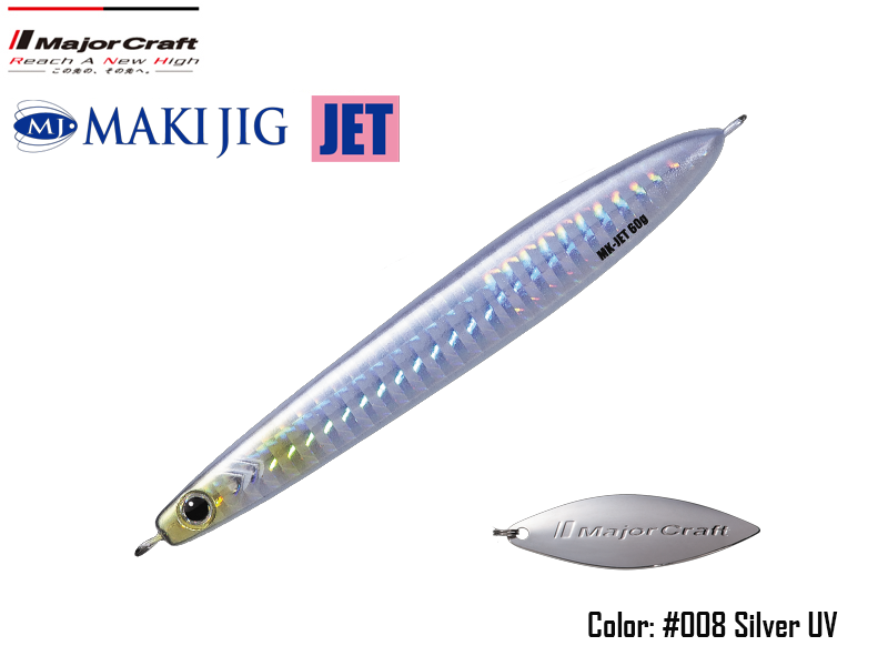 Major Craft Maki Jig Jet (Weight: 30gr, Color: #008 Silver UV)