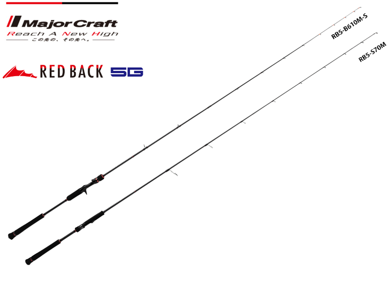 Major Craft Red Back 5G Tai Rubber RB5-B610L/S (Length: 1.86mt, Lure: MAX 100gr)