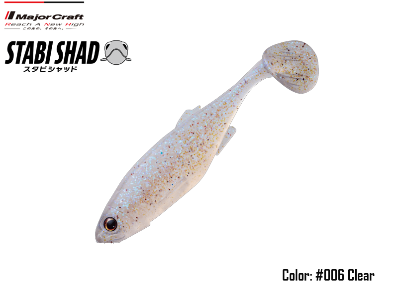 Major Craft Stabi Shad Slim (Length: 4", Pack: 4pcs, Color: #006 Clear)