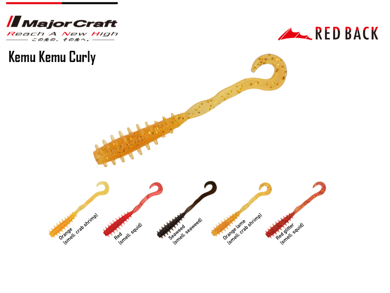 Major Craft Red Back- Kemu Kemu Curly (Color: #1 Orange, Pack: 5pcs)