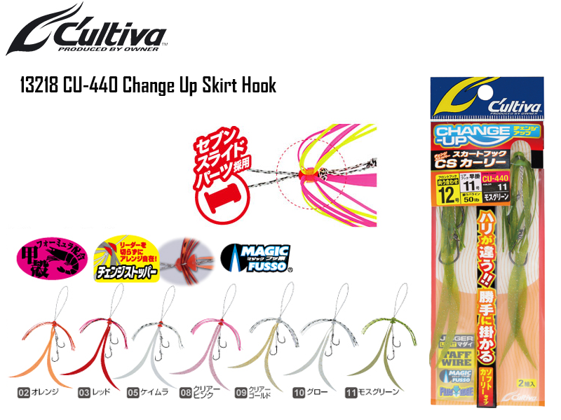 Cultiva 13218 CU-440S Change Up Skirt Hook ( Size: 10, Color: #03 Red, Pack: 2pcs)
