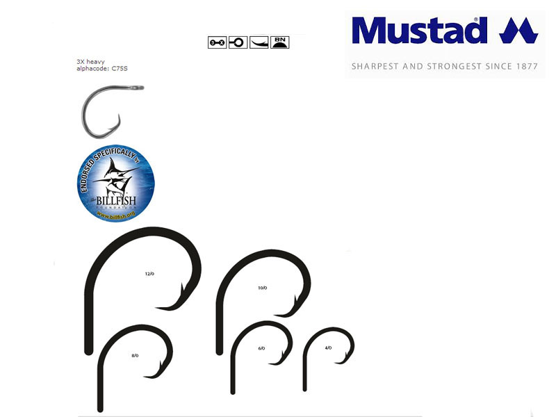 Mustad Demon® Perfect Offset Circle Hooks (Size: 4/0, Pack: 5)