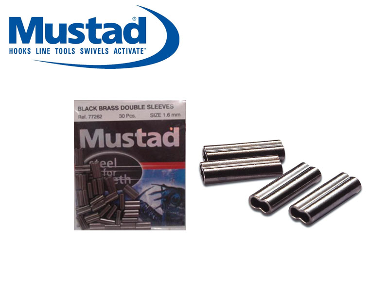 Mustad Black Brass Sleeve Doubles (⌀: 1.6mm, Length: 5mm, 30pcs)