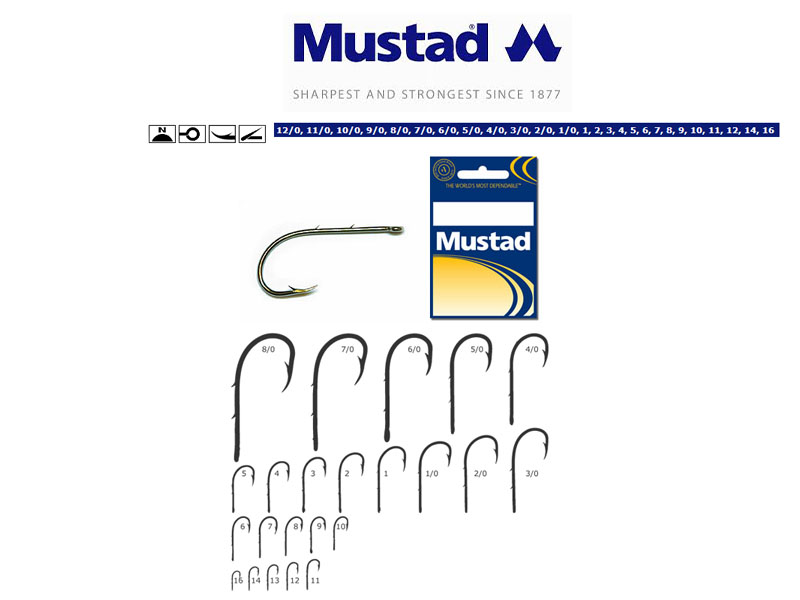 Mustad 92247 Baitholder Hooks (Size: 1/0, Colour: Nickel, Pack:7)