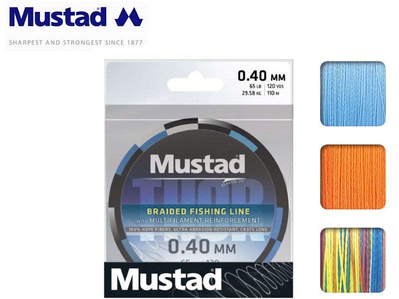 Mustad Thor Braided Multicolor 250mt Lines (Size: 0.32mm, Test: 22.75kg)
