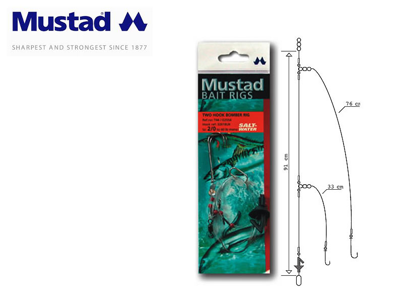 Mustad Two Hook Bomber Rig (Hook: 2/0)