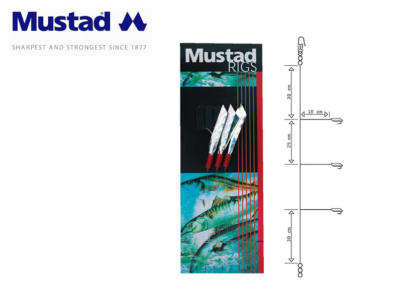 Mustad 3 Hook Sea Flector Mackerel Trace (Hook: 1/0)