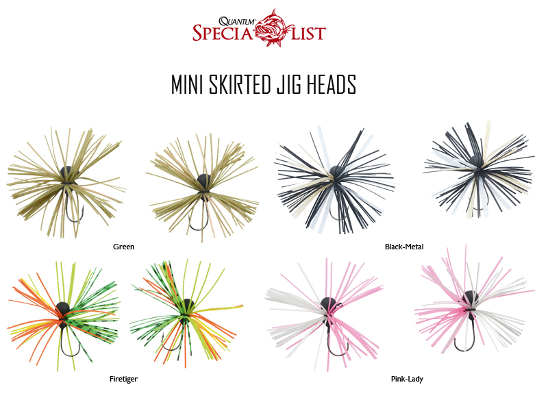 Quantum Mini Skirted Jig Heads (Weight: 5gr, Color: Black-Metal, Hook:1, Pack:2pcs)