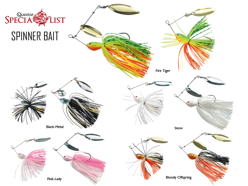 Quantum Spinnerbaits (Size: 10cm, Weight: 10gr, Colour: Black-Metal)