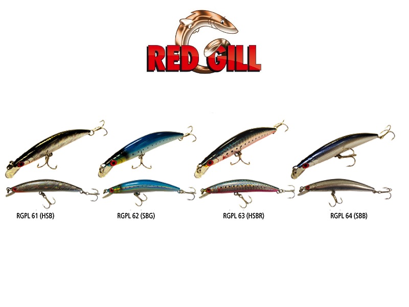 Red Gill Swinging Minnow (Length: 90mm, Weight: 8g, Model: RGPL61-SBG, Pack: 1pcs)