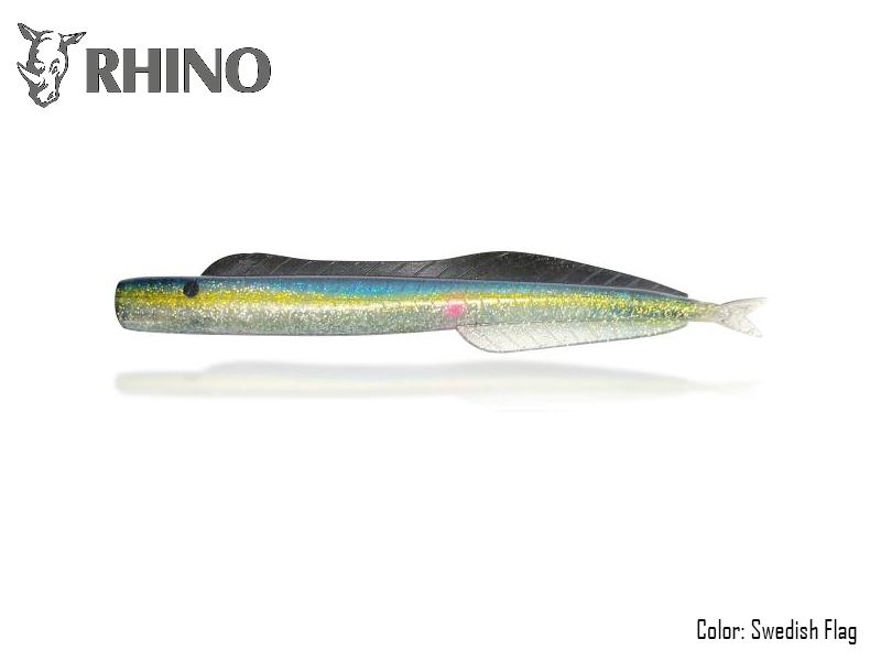 Rhino Sandeel Tail (Size: 170mm, Color: Swedish Flag, Pack: 2pcs)