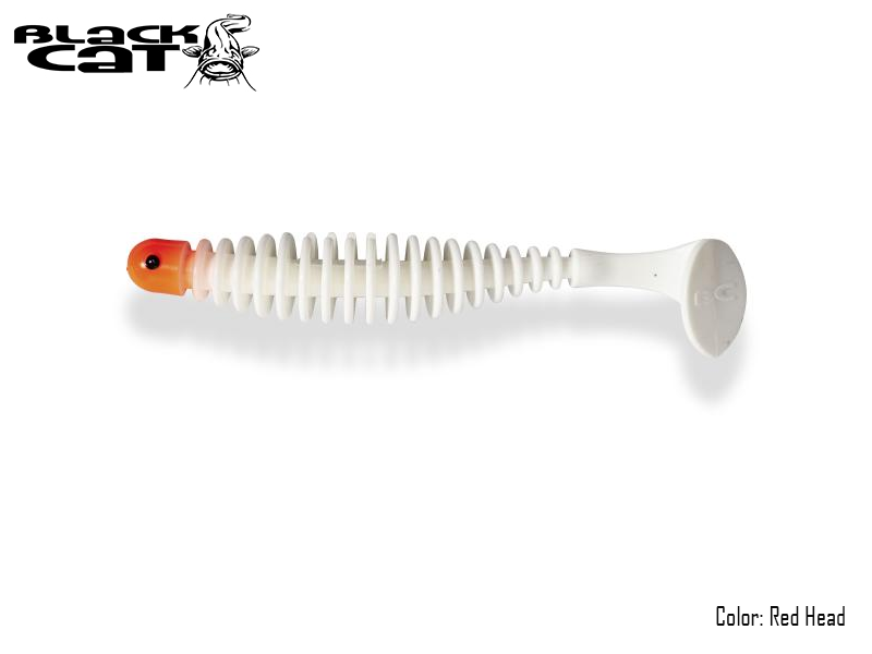 Black Cat Shad Worm (Size: 170mm, Color: Red Head, Pack: 1pc)