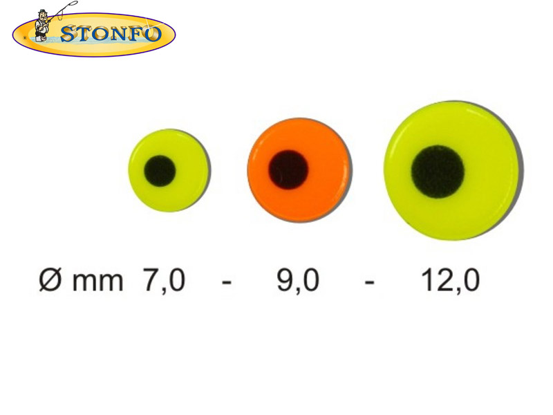 Stonfo Fluo Lure Eyes (Big Sizes, Pack: 12)