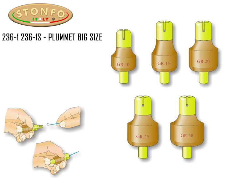 Stonfo plummet (Size: Small, Weight: 8gr, Color: Yellow, 2pcs)