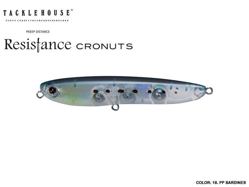 Tackle House Resistance Cronuts (length: 79mm, Weight: 9.5gr, Color: #18 PP sardines)