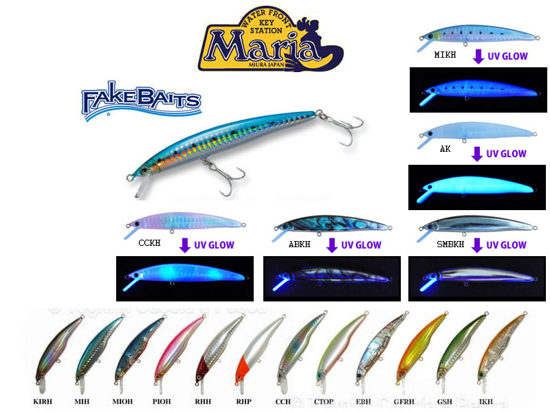 Maria Fake Baits Sinking lures (Length: 70cm, Weight: 8.5g, Depth:90-170cm, Colour: AJKH)