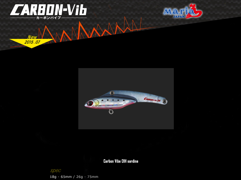 Maria Carbon Vibe Lures (Size: 65mm, Weight: 18g, Color: 01H sardine)