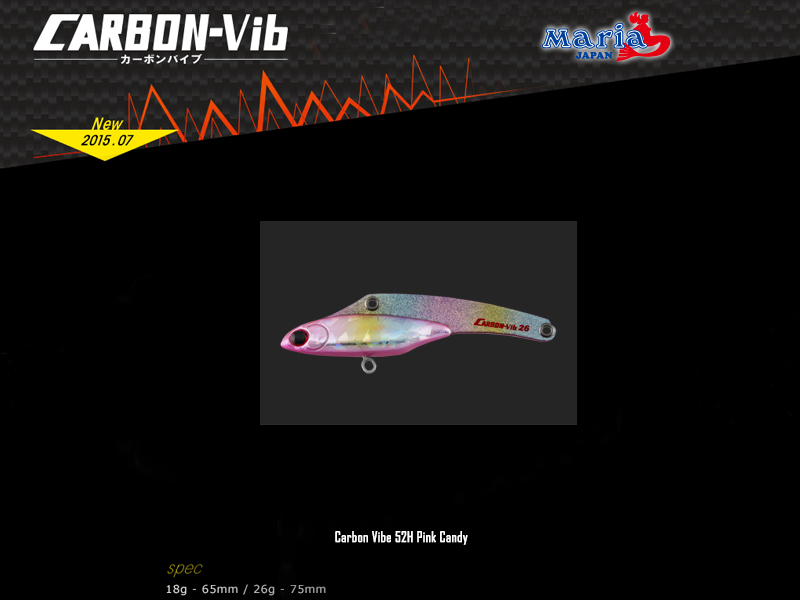 Maria Carbon Vibe Lures (Size: 65mm, Weight: 18g, Color: 52H Pink Candy)