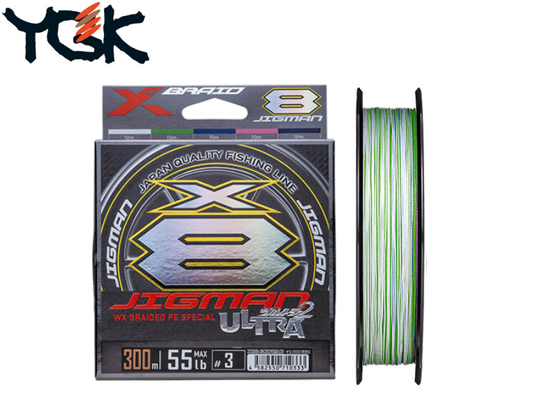 YGK X-Braid Jigman Ultra x8 (PE:1.5, Strength:30lbs, Lenght:300m)