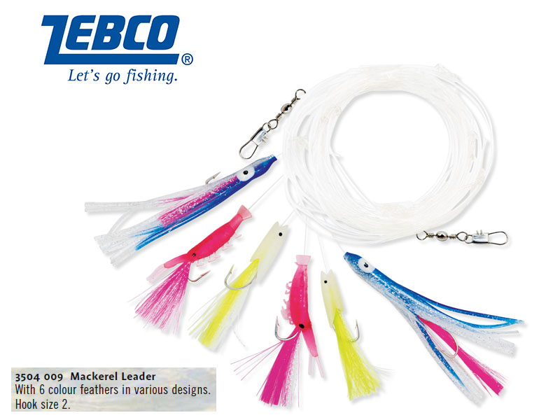 Zebco Mackerel Leader (Hook: 2, 6 Feathers)