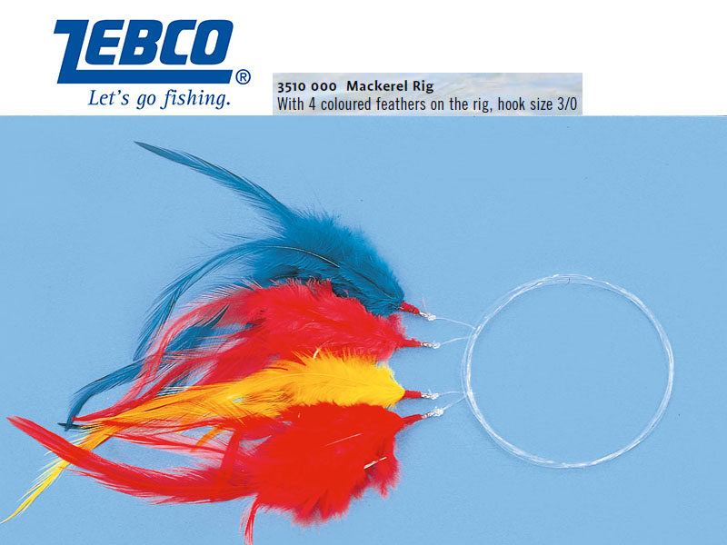 Zebco Mackerel Rig (Hook: 3/0, 4 Feathers)