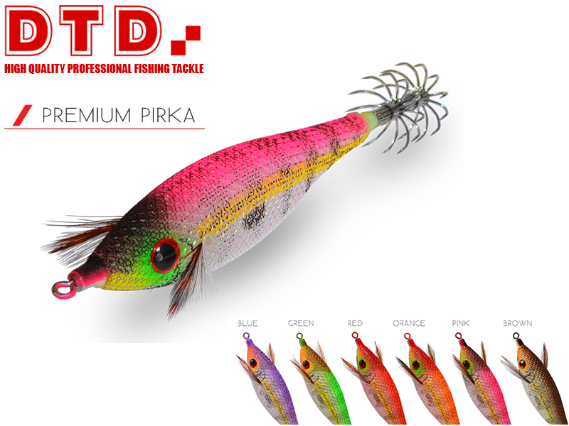 DTD Squid Jig Premium Pirka (Size: 3.0, Color: Orange)