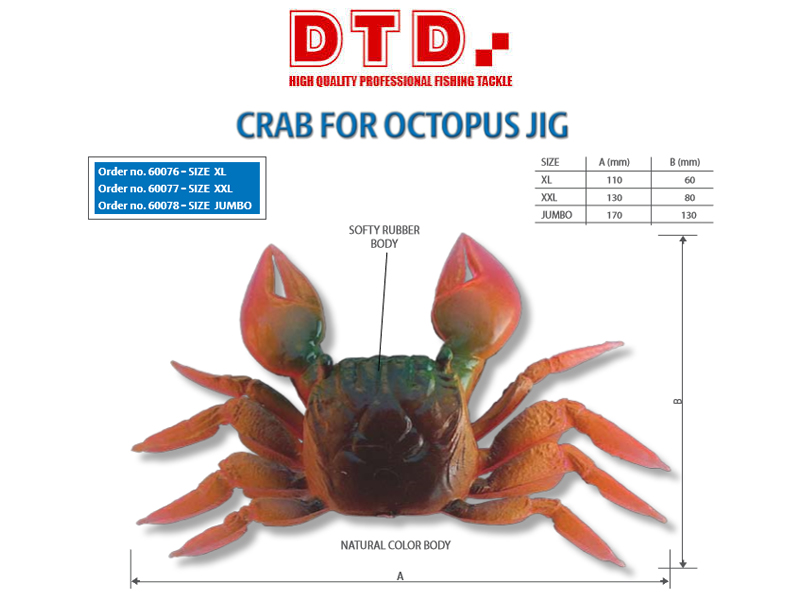 DTD Crab for Octopus Jig (Size: Jumbo)