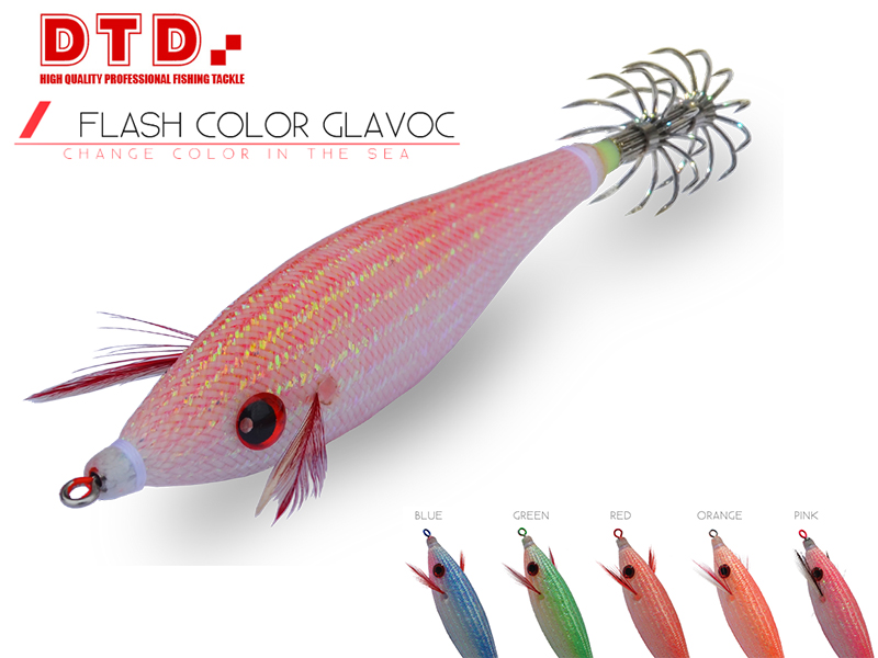 DTD Squid Jig Flash Color Glavoc (Size: 3.0, Colour: Orange)