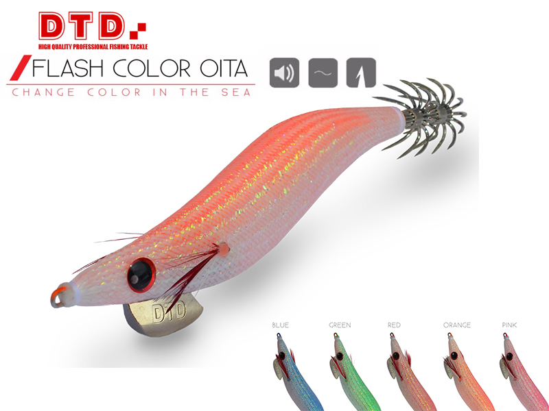 DTD Squid Jig Flash Color Oita (Size: 2.5, Colour: Orange)