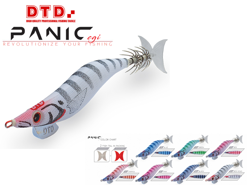DTD Panic Fish Egi (Size: 3.5, Color: Red Head)
