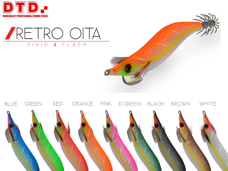 DTD Squid Jig Retro Oita (Size: 3.5, Color: Orange)
