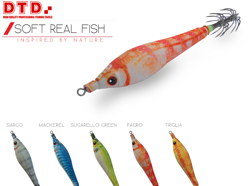 DTD Squid Jig Soft Real Fish (Size: 2.0, Color: Sargo)