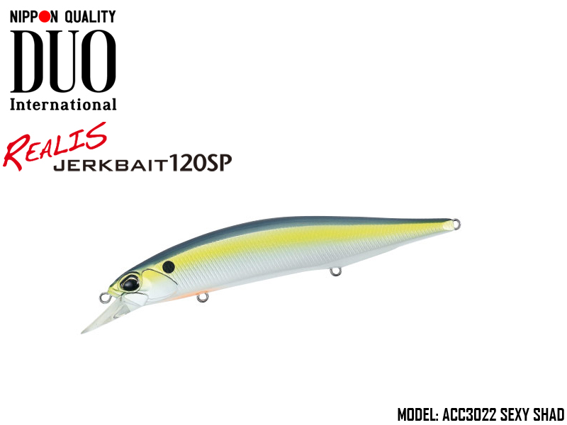 Duo Realis Jerkbait 120SP (Length: 120mm, Weight: 18gr, Color: ACC3022 Sexy  Shad) [DUORJ120SP-ACC3022] - €15.73 : , Fishing Tackle Shop