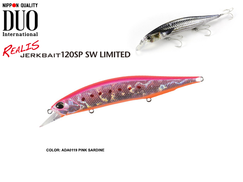 DUO Realis Jerkbait 120SP SW Limited (Length: 120mm, Weight: 18.2gr, Color: ADA0119 Pink Sardine)