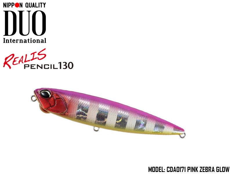 Duo Realis Pencil 130 SW LIMITED (Length: 130mm, Weight: 31.6gr, Color: CDA0171 Pink Zebra Glow)